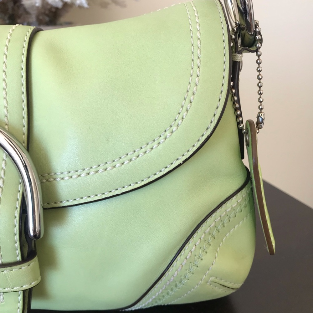 Coach Vintage Soho Buckle Flap Leather Shoulder Bag, 2006 Y2K, Lime Green, 10577 - Picture 7 of 16